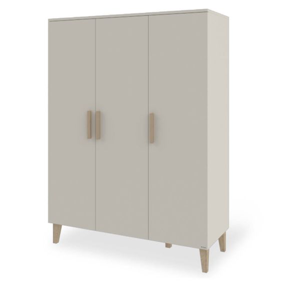 Pinolino Wardrobe Tami Large 3-Door with 6 Shelves & 1 Clothes Rail - Uni Beige