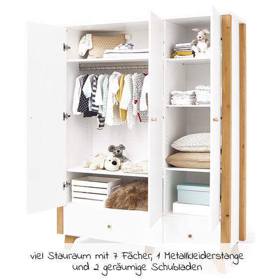 Pinolino Closet Thore large 3-door - White