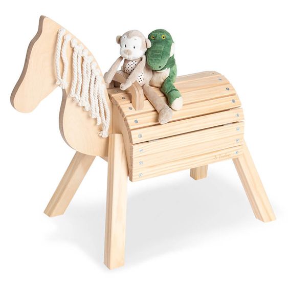 Pinolino Small Wooden Rocking Horse Nelli with Storage - Natur