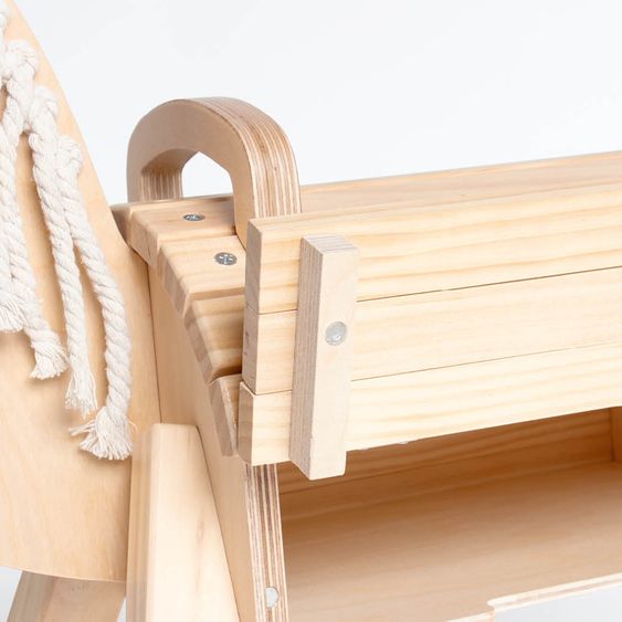 Pinolino Small Wooden Rocking Horse Nelli with Storage - Natur