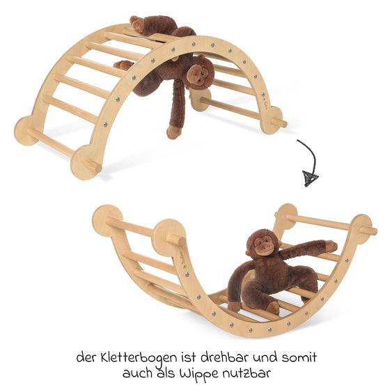 Pinolino Kletterbogen und Wippe Kari bis 50 kg belastbar - Natur