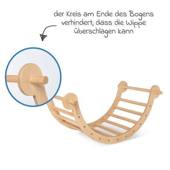 Pinolino Kletterbogen und Wippe Kari bis 50 kg belastbar - Natur
