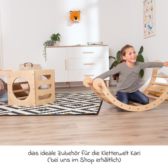 Pinolino Kletterbogen und Wippe Kari bis 50 kg belastbar - Natur