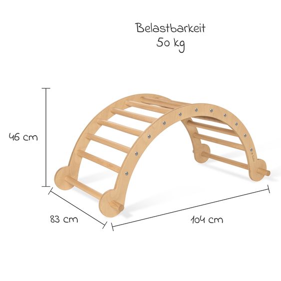 Pinolino Kletterbogen und Wippe Kari bis 50 kg belastbar - Natur