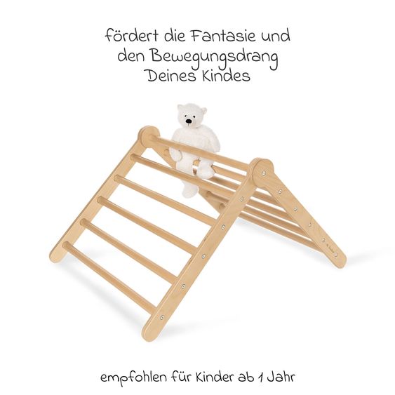 Pinolino Kletterdreieck Kari bis 50 kg belastbar Winkel 5-fach verstellbar - Natur