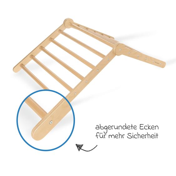 Pinolino Kletterdreieck Kari bis 50 kg belastbar Winkel 5-fach verstellbar - Natur