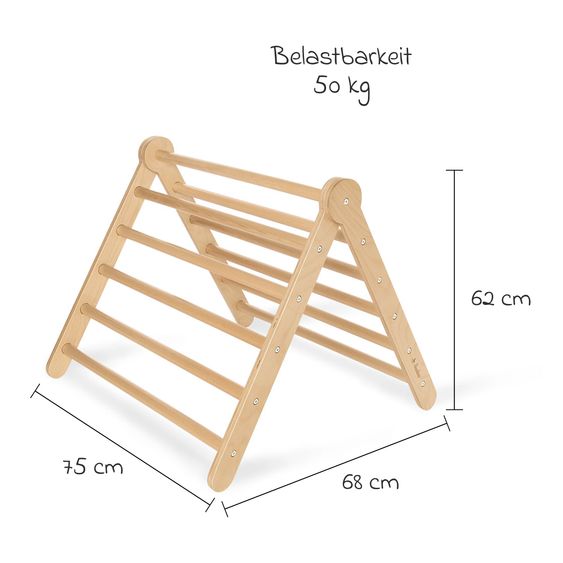 Pinolino Kletterdreieck Kari bis 50 kg belastbar Winkel 5-fach verstellbar - Natur