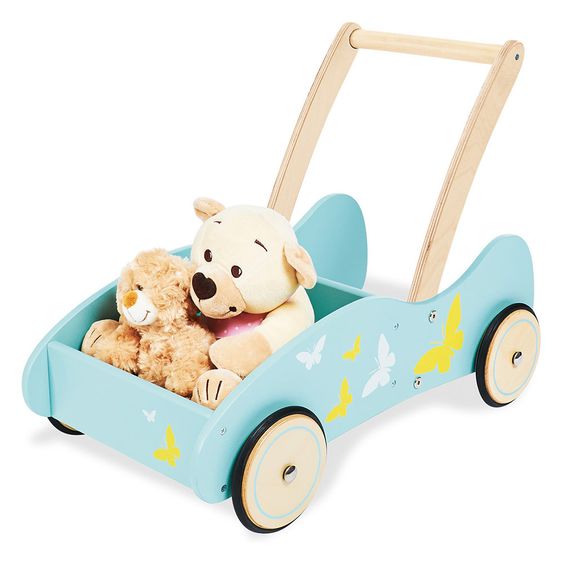 Pinolino Lauflernwagen Kimi mit Schmetterlingen - Birke massiv - Mint