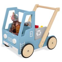 Lauflernwagen Kipplaster Fred inkl. Bremssystem, gummierten Holzräder & kippbarer Mulde - Blau