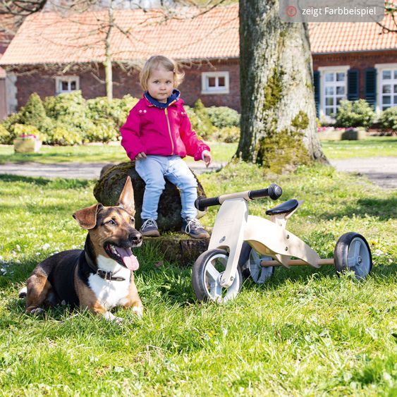 Pinolino Mini-Laufrad Charlie ab 18 Monate Sattel 6-fach höhenverstellbar mit Kunsttsoffbereifung - Weiß / Natur