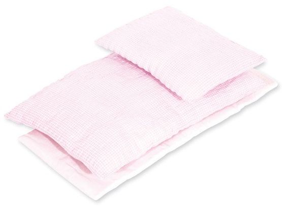 Pinolino Puppen-Bettzeug 3-tlg. - Vichy Karo Rosa