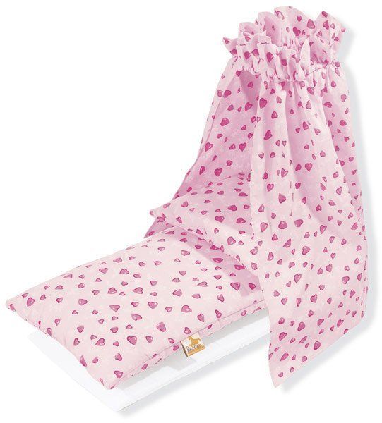 Pinolino Puppen-Bettzeug 4-tlg. - Herzchen Rosa