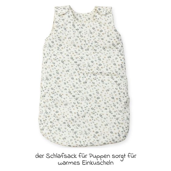 Pinolino Puppenschlafsack Blümchen mit Klettverschluß - Blau