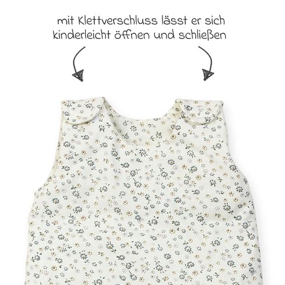 Pinolino Puppenschlafsack Blümchen mit Klettverschluß - Blau