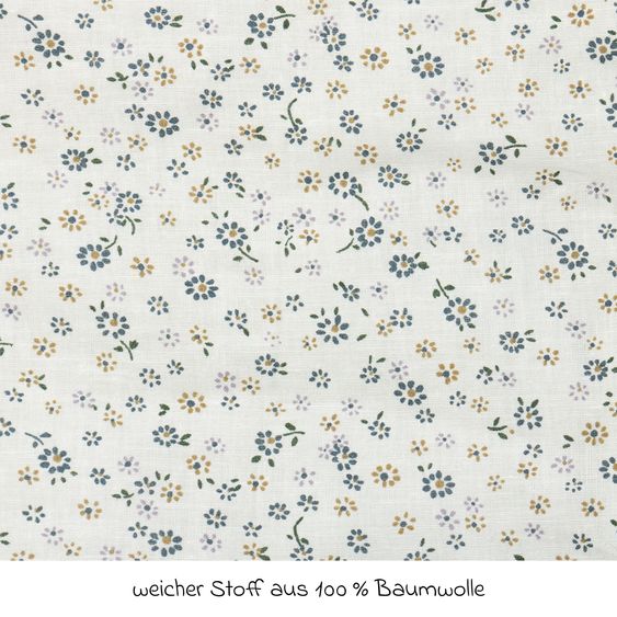 Pinolino Puppenschlafsack Blümchen mit Klettverschluß - Blau