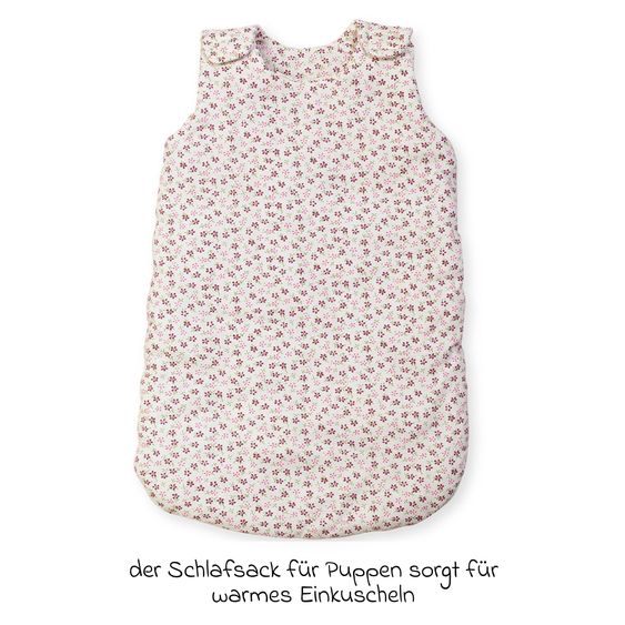 Pinolino Puppenschlafsack Blümchen mit Klettverschluß - Rosa
