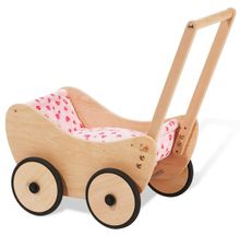 Puppenwagen Trixi mit Bettzeug - Herzchen Rosa