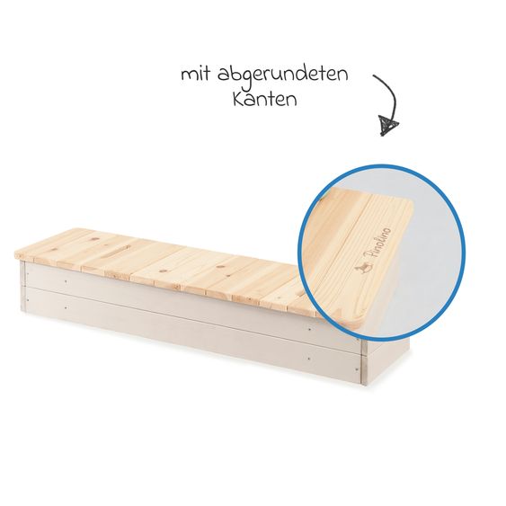 Pinolino Sandkasten Hedda mit 2 abdeckbaren Wannen 114 x 32 cm - Beige / Natur