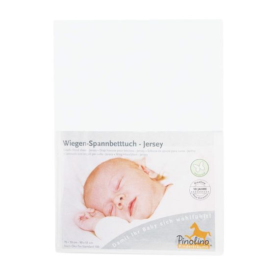 Pinolino Spannbetttuch für Beistellbett & Wiege - 55 x 90 cm - Weiß