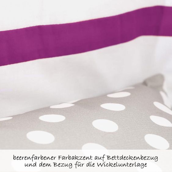 Pinolino Sparset Kinderzimmer Florentina 12-tlg. Inkl Textilkollektion Punkte Grau
