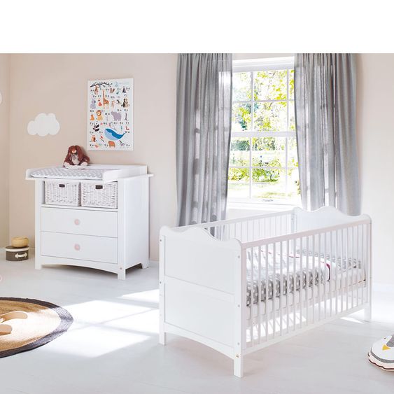 Pinolino Sparset Kinderzimmer Florentina mit Bett und breiter Wickelkommode