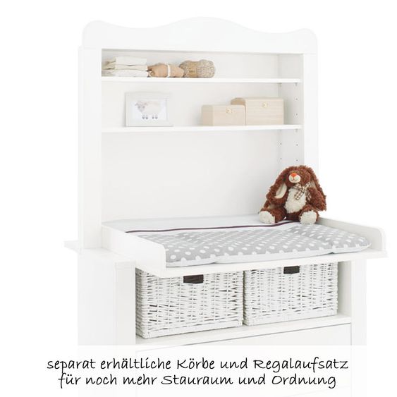 Pinolino Sparset Kinderzimmer Florentina mit Bett und breiter Wickelkommode