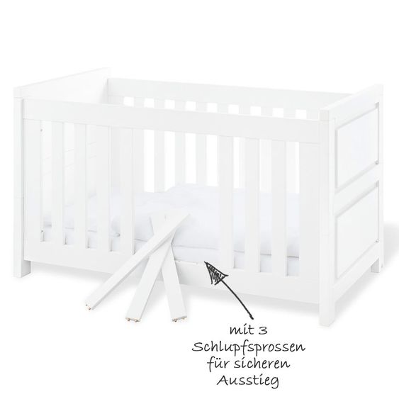 Pinolino Sparset Kinderzimmer Milk mit Bett und extrabreiter Wickelkommode