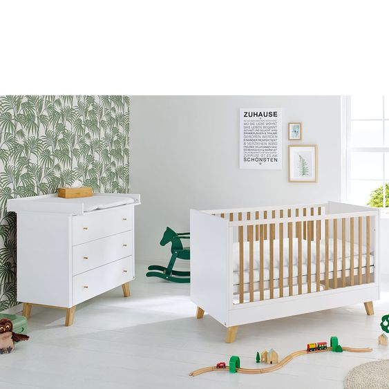 Pinolino Sparset Kinderzimmer Pan mit Bett und breiter Wickelkommode
