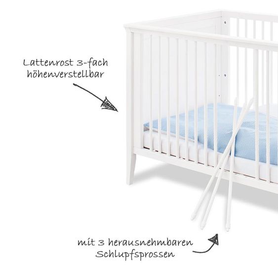 Pinolino Camera per bambini Smilla con letto e ampio fasciatoio - pino massiccio