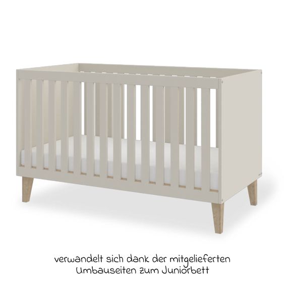 Pinolino Sparset Nursery Set Tami extra wide with bed, extra wide changing table - Uni Beige