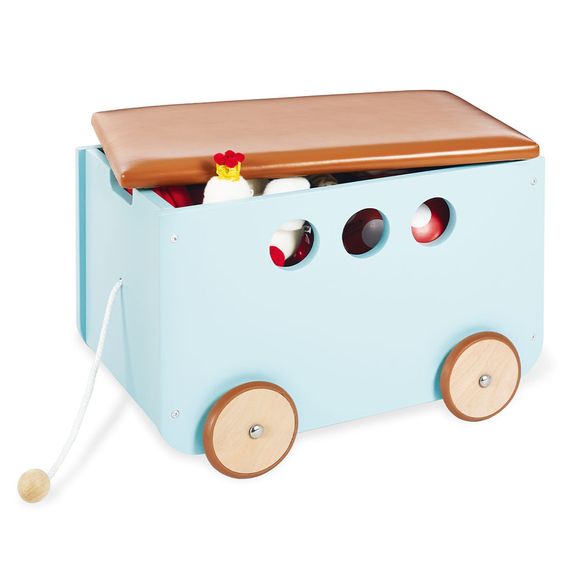 Pinolino Spielzeugkiste Jim mit Rollen und abnehmbarem Deckel - Mint