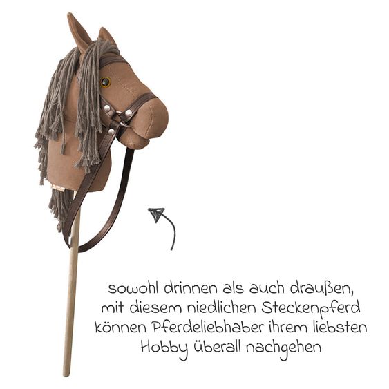 Pinolino Steckenpferd Lucky mit abnehmbarem Zaumzeug - Braun