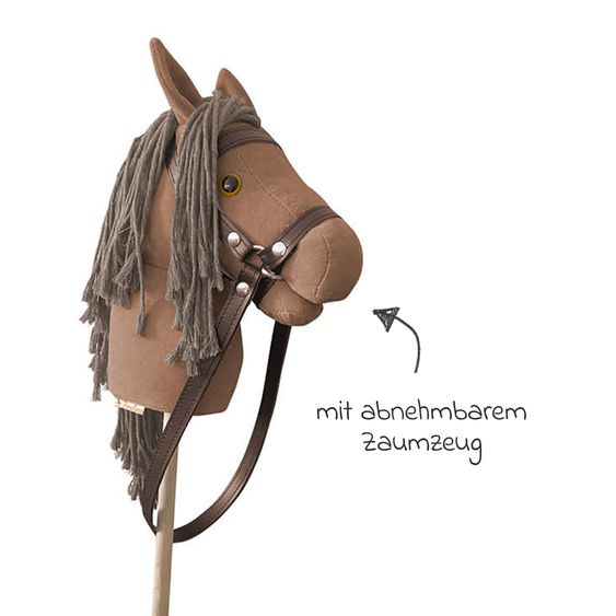 Pinolino Steckenpferd Lucky mit abnehmbarem Zaumzeug - Braun