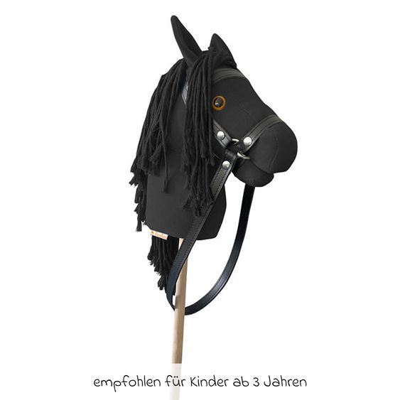 Pinolino Steckenpferd Lucky mit abnehmbarem Zaumzeug - Schwarz