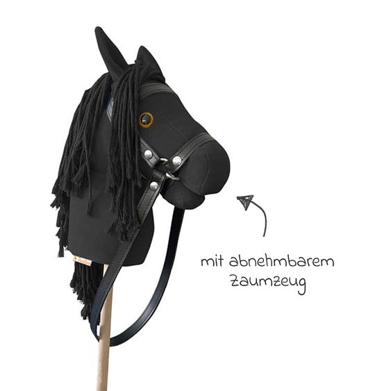 Pinolino Steckenpferd Lucky mit abnehmbarem Zaumzeug - Schwarz