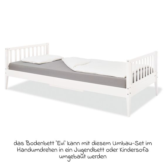 Pinolino Umbau-Set zum Jugendbett für Bodenbett Evi - Weiß