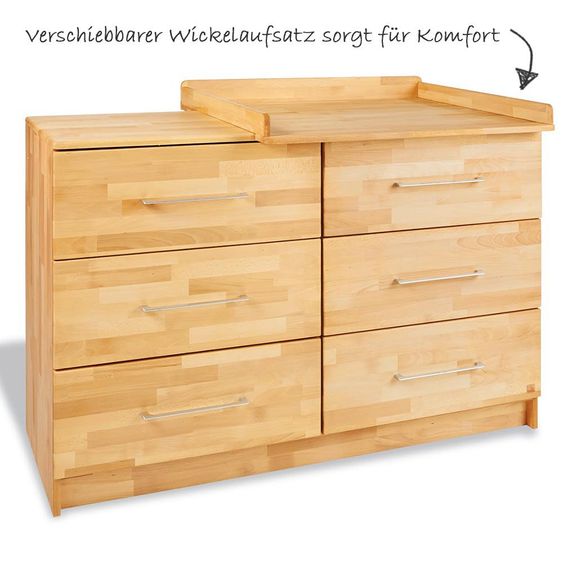 Pinolino Wickelkommode Natura extrabreit - Buche massiv