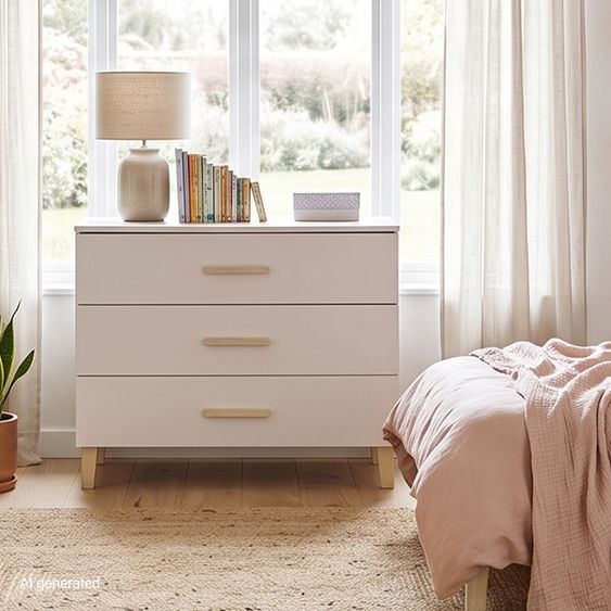 Pinolino Fasciatoio Tami largo con piano fasciatoio removibile incl. 3 cassetti - Uni Beige