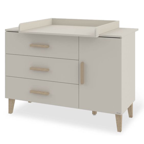 Pinolino Changing table Tami extra wide with removable changing top incl. 3 drawers & 1 door - Uni Beige