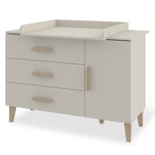 Changing table Tami extra wide with removable changing top incl. 3 drawers & 1 door - Uni Beige