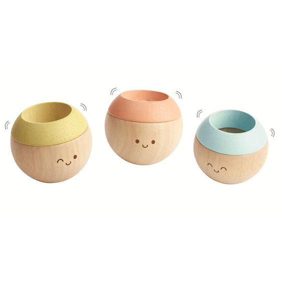 Plantoys Holzkugeln 3-tlg. - Fühlspaß - Pastell