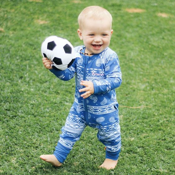 playgro Palla in tessuto per bambini con sonaglio - Il mio primo calcio