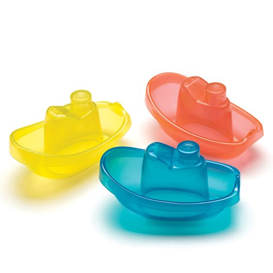 playgro Bade-Boote 3er Pack - Gelb Rot Blau