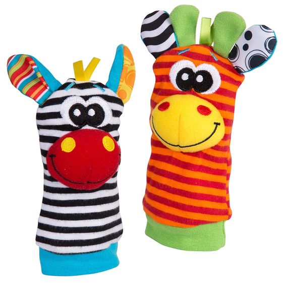 playgro Spiel- und Geschenkset mit Hand- und Fußgelenksrassel - Dschungelfreunde