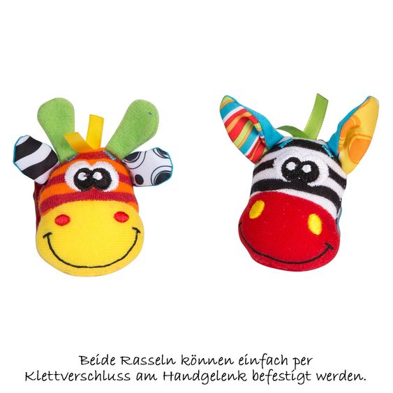 playgro Spiel- und Geschenkset mit Hand- und Fußgelenksrassel - Dschungelfreunde