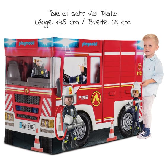 Playmobil Spielzelt Feuerwehr Auto - 145x68 cm