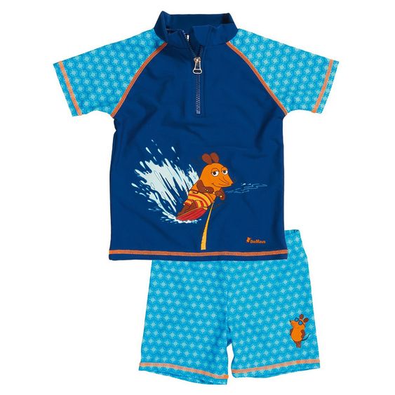 Playshoes 2-tlg. Bade-Set Die Maus - Blau - Gr. 74/80