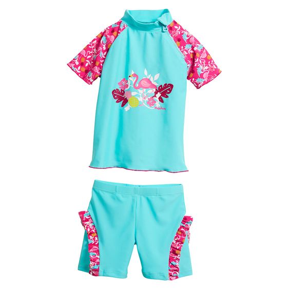 Playshoes 2-tlg. Bade-Set - Flamingo Türkis Pink - Gr. 74/80