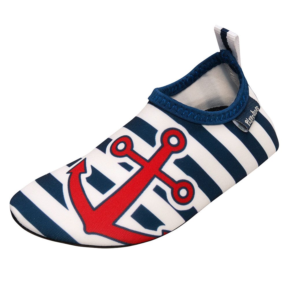Playshoes Aqua-Slipper - Maritim Marine Weiß - Gr. 18/19