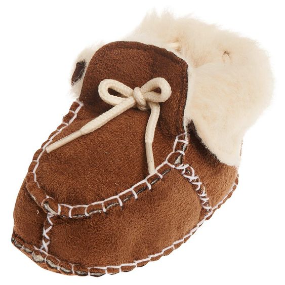 Playshoes Baby-Schuhe Lammfell-Optik  zum Schnüren - Braun - Gr. 16/17